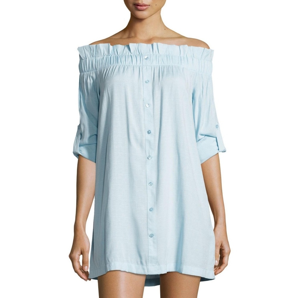 MINKPINK light blue off the shoulder dress